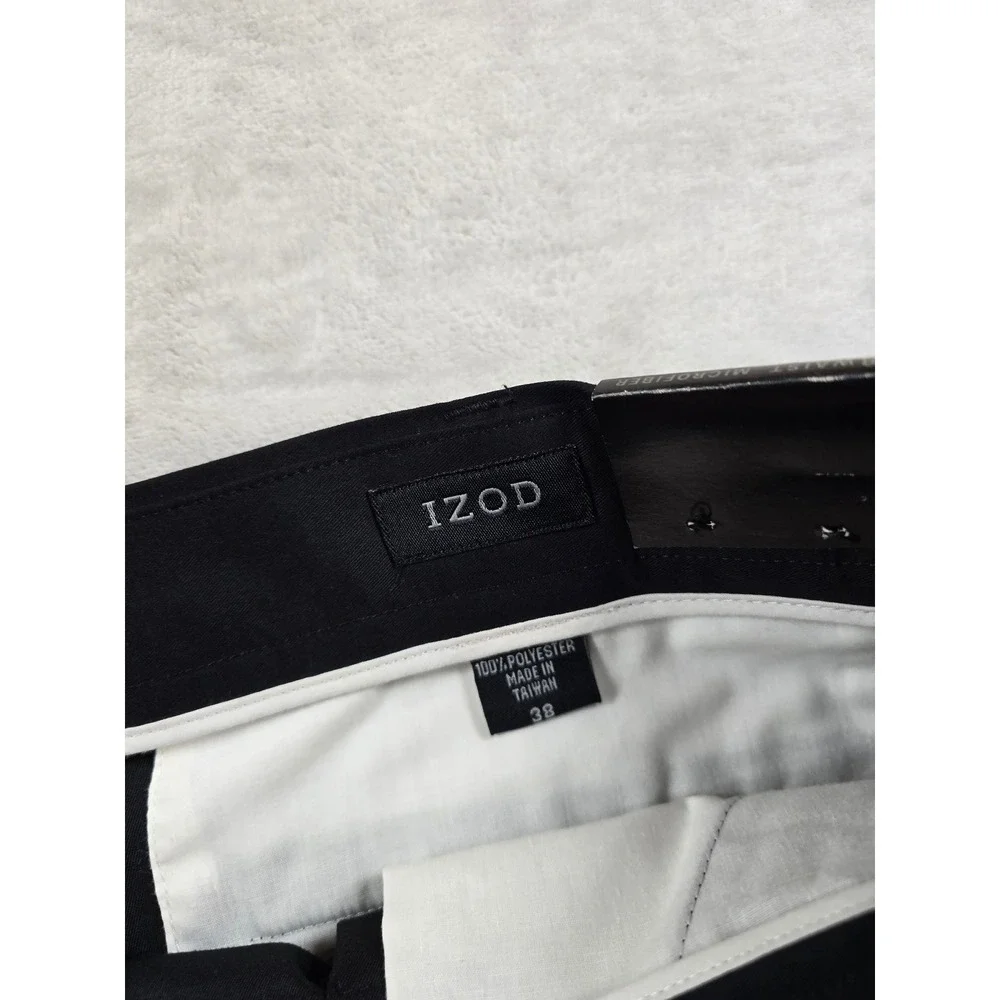 IZOD Golf Shorts Mens 38 Navy Blue Polyester Microfiber Pleated Front NEW